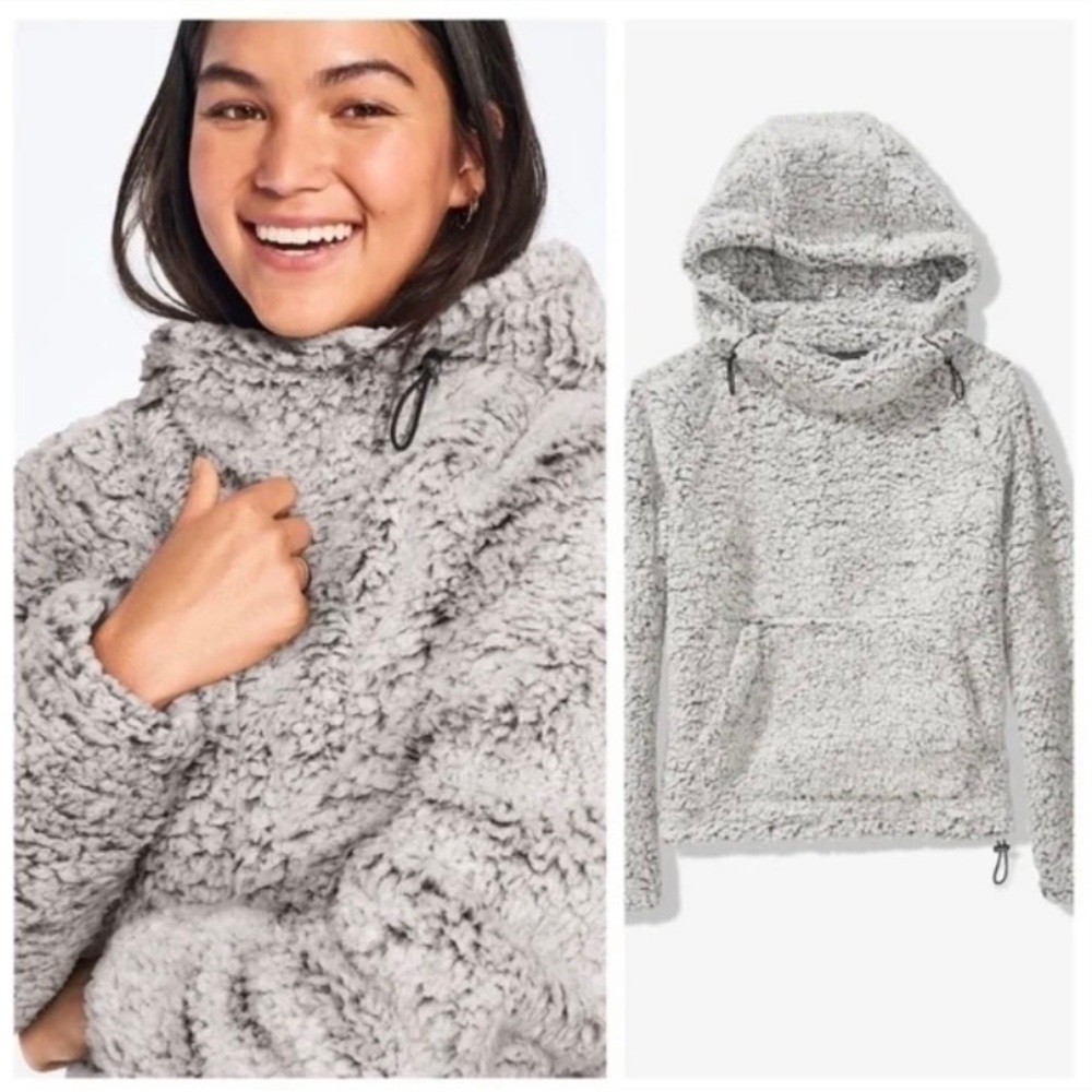 NWT PINK Funnel Neck Sherpa Hoodie
